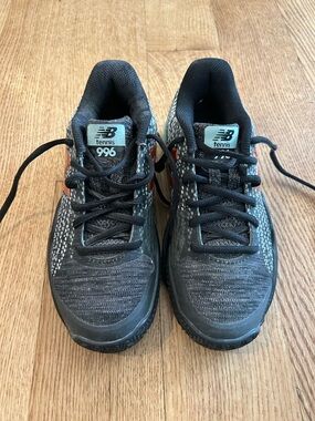 New Balance Tennis 996 Shoes - Black with Light Blue and Orange Accents